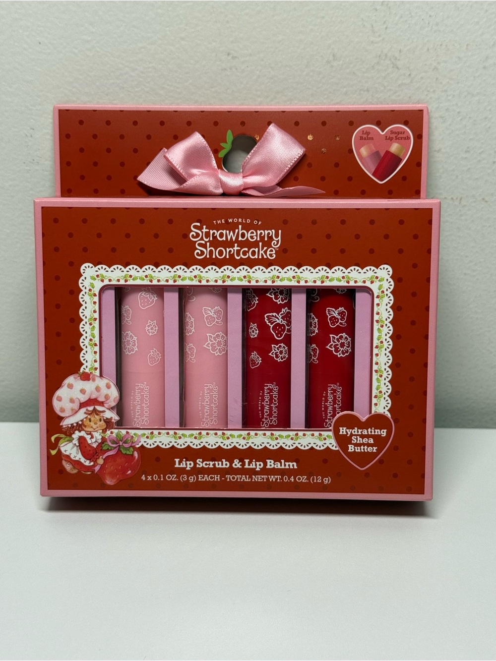 Strawberry Shortcake Lip Scrub And Balm Hydrating Shea Butter 4pk